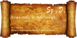 Szmicsák Dániel névjegykártya
